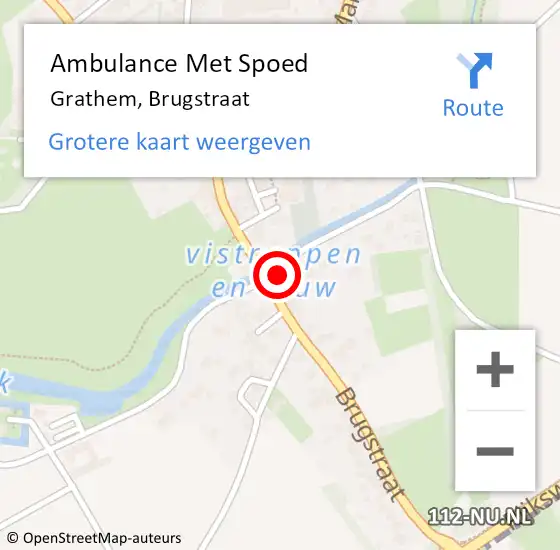 Locatie op kaart van de 112 melding: Ambulance Met Spoed Naar Grathem, Brugstraat op 21 december 2021 13:00