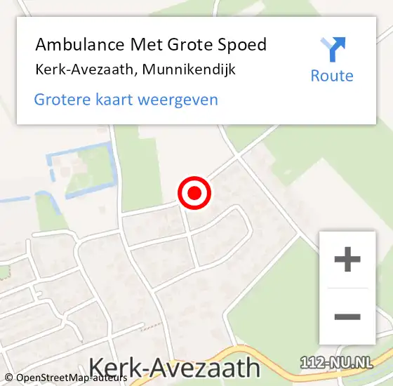 Locatie op kaart van de 112 melding: Ambulance Met Grote Spoed Naar Kerk-Avezaath, Munnikendijk op 21 december 2021 13:14