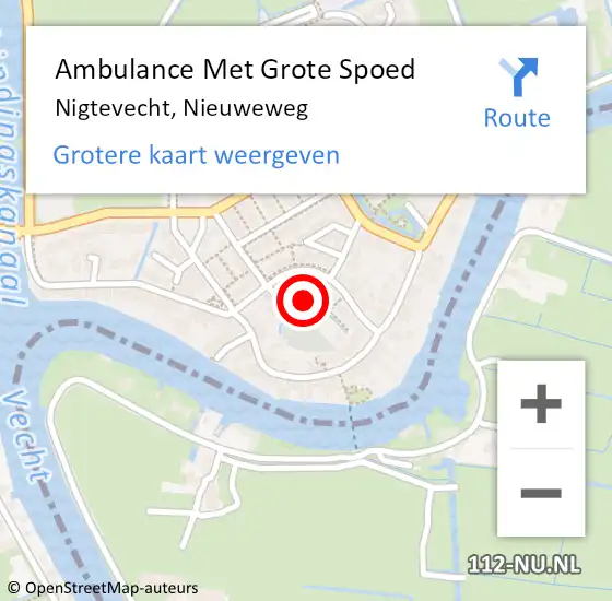 Locatie op kaart van de 112 melding: Ambulance Met Grote Spoed Naar Nigtevecht, Nieuweweg op 21 december 2021 13:26