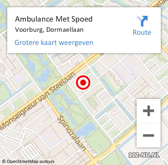 Locatie op kaart van de 112 melding: Ambulance Met Spoed Naar Voorburg, Dormaellaan op 21 december 2021 13:35