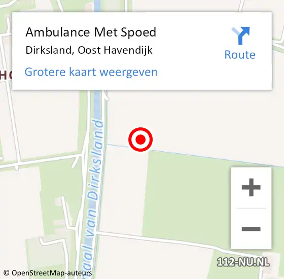 Locatie op kaart van de 112 melding: Ambulance Met Spoed Naar Dirksland, Oost Havendijk op 21 december 2021 13:38