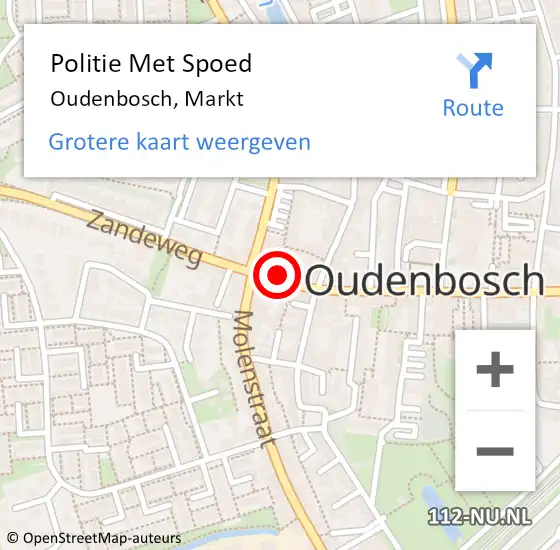 Locatie op kaart van de 112 melding: Politie Met Spoed Naar Oudenbosch, Markt op 21 december 2021 13:56