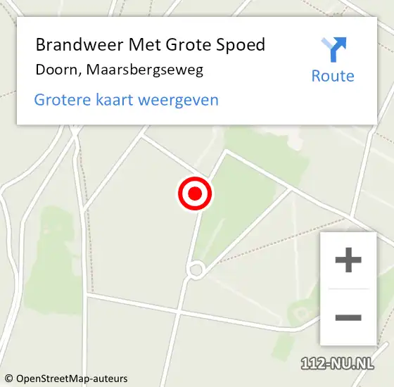 Locatie op kaart van de 112 melding: Brandweer Met Grote Spoed Naar Doorn, Maarsbergseweg op 21 december 2021 14:02