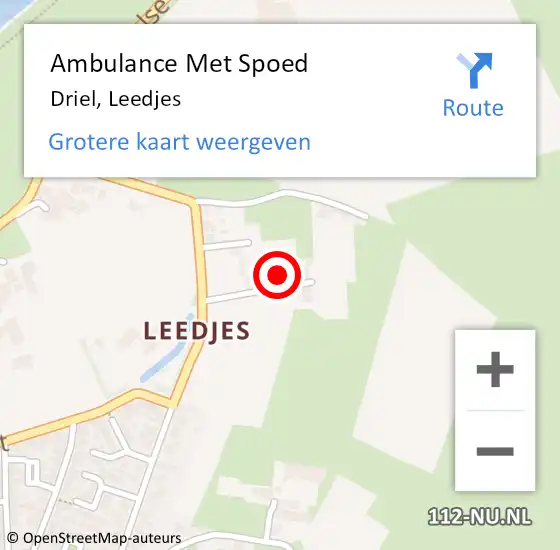 Locatie op kaart van de 112 melding: Ambulance Met Spoed Naar Driel, Leedjes op 21 december 2021 14:12