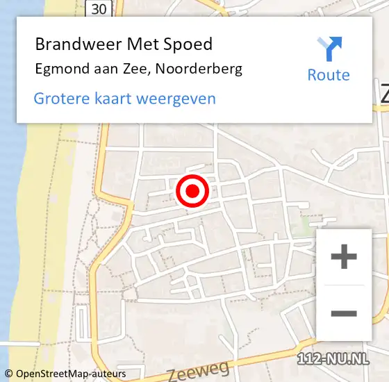 Locatie op kaart van de 112 melding: Brandweer Met Spoed Naar Egmond aan Zee, Noorderberg op 21 december 2021 15:01