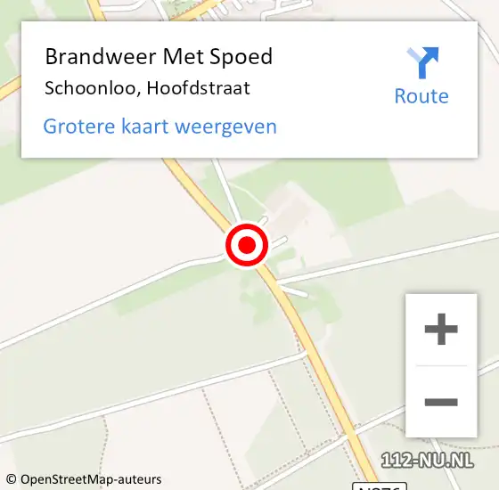 Locatie op kaart van de 112 melding: Brandweer Met Spoed Naar Schoonloo, Hoofdstraat op 2 juli 2014 23:40