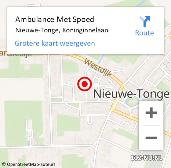 Locatie op kaart van de 112 melding: Ambulance Met Spoed Naar Nieuwe-Tonge, Koninginnelaan op 21 december 2021 15:06