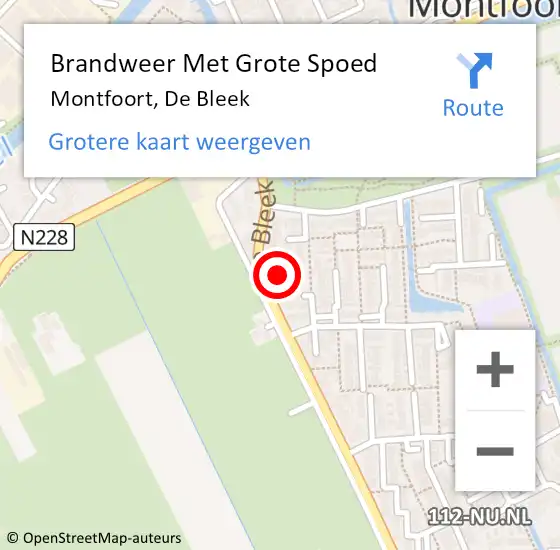 Locatie op kaart van de 112 melding: Brandweer Met Grote Spoed Naar Montfoort, De Bleek op 21 december 2021 15:44