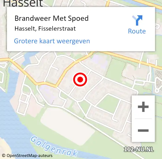 Locatie op kaart van de 112 melding: Brandweer Met Spoed Naar Hasselt, Fisselerstraat op 3 juli 2014 00:04