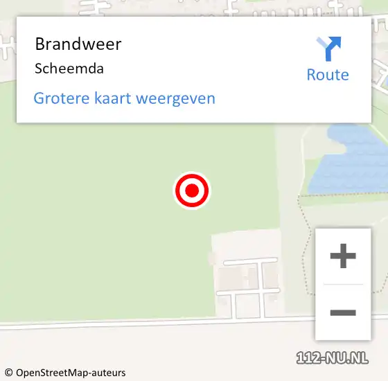 Locatie op kaart van de 112 melding: Brandweer Scheemda op 21 december 2021 17:05