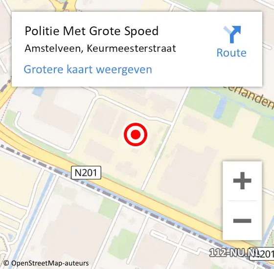 Locatie op kaart van de 112 melding: Politie Met Grote Spoed Naar Amstelveen, Keurmeesterstraat op 21 december 2021 17:08