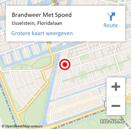 Locatie op kaart van de 112 melding: Brandweer Met Spoed Naar IJsselstein, Floridalaan op 21 december 2021 17:09