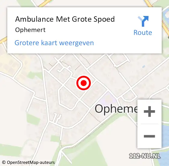 Locatie op kaart van de 112 melding: Ambulance Met Grote Spoed Naar Ophemert op 21 december 2021 17:11
