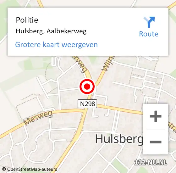 Locatie op kaart van de 112 melding: Politie Hulsberg, Aalbekerweg op 21 december 2021 17:20