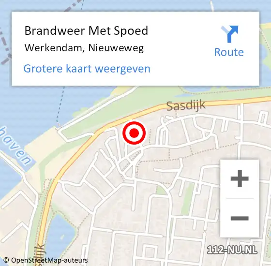 Locatie op kaart van de 112 melding: Brandweer Met Spoed Naar Werkendam, Nieuweweg op 21 december 2021 17:38