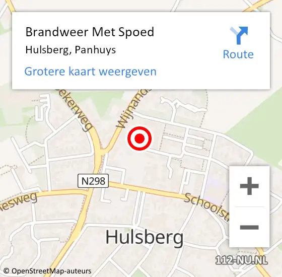 Locatie op kaart van de 112 melding: Brandweer Met Spoed Naar Hulsberg, Panhuys op 21 december 2021 17:49