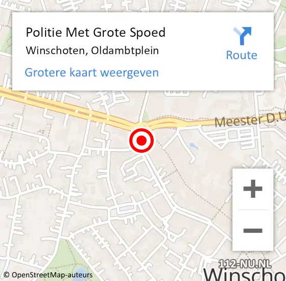 Locatie op kaart van de 112 melding: Politie Met Grote Spoed Naar Winschoten, Oldambtplein op 21 december 2021 17:51