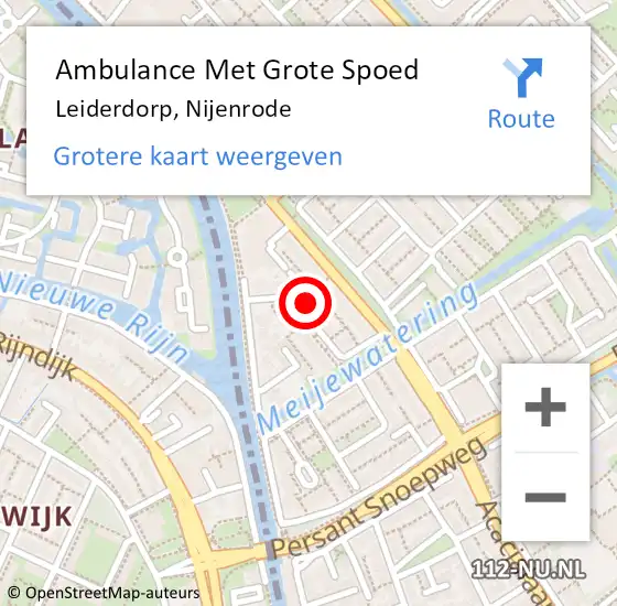 Locatie op kaart van de 112 melding: Ambulance Met Grote Spoed Naar Leiderdorp, Nijenrode op 21 december 2021 17:54