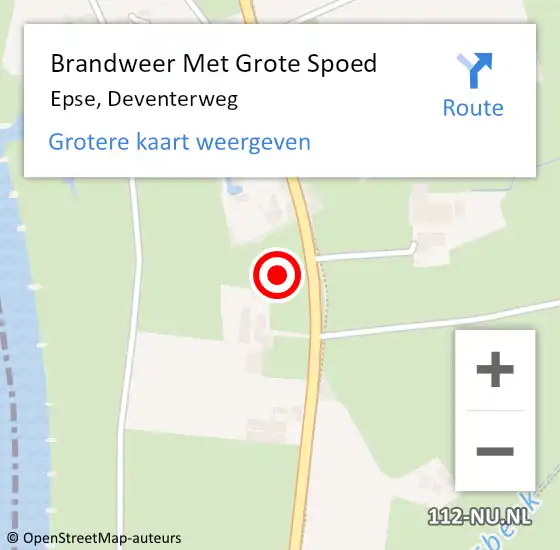 Locatie op kaart van de 112 melding: Brandweer Met Grote Spoed Naar Epse, Deventerweg op 21 december 2021 18:14