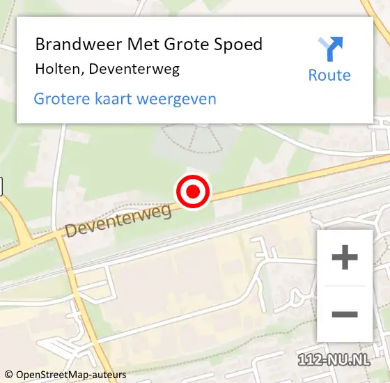 Locatie op kaart van de 112 melding: Brandweer Met Grote Spoed Naar Holten, Deventerweg op 21 december 2021 18:23