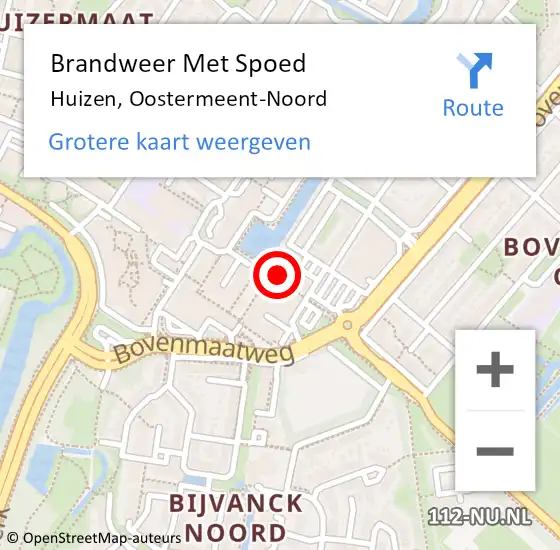 Locatie op kaart van de 112 melding: Brandweer Met Spoed Naar Huizen, Oostermeent-Noord op 21 december 2021 19:32