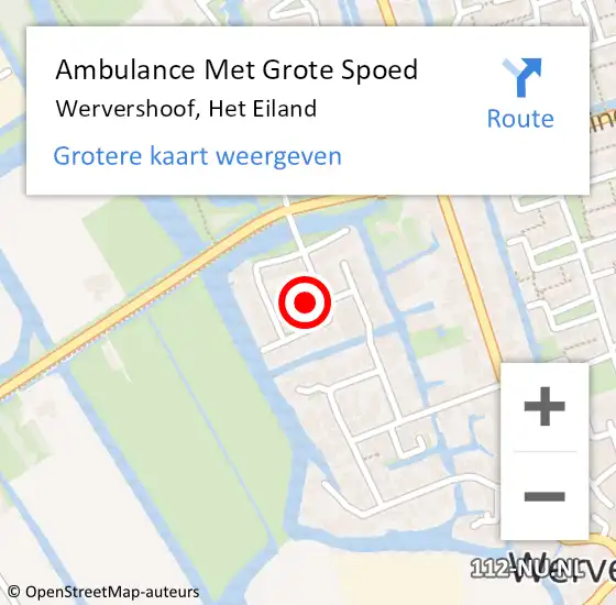 Locatie op kaart van de 112 melding: Ambulance Met Grote Spoed Naar Wervershoof, Het Eiland op 21 december 2021 20:07