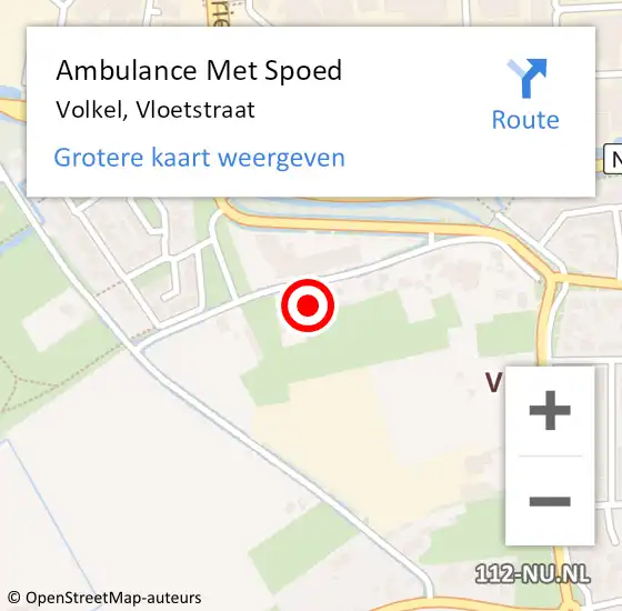 Locatie op kaart van de 112 melding: Ambulance Met Spoed Naar Volkel, Vloetstraat op 3 juli 2014 00:50