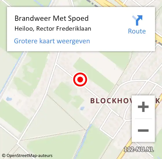 Locatie op kaart van de 112 melding: Brandweer Met Spoed Naar Heiloo, Rector Frederiklaan op 21 december 2021 20:17