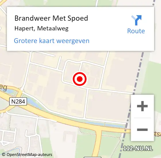 Locatie op kaart van de 112 melding: Brandweer Met Spoed Naar Hapert, Metaalweg op 21 december 2021 20:34