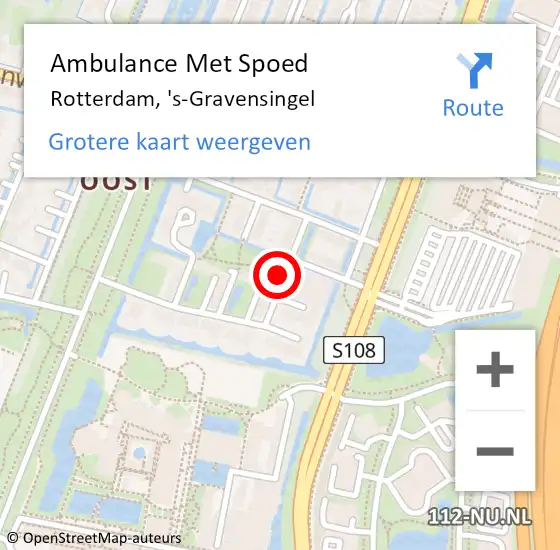 Locatie op kaart van de 112 melding: Ambulance Met Spoed Naar Rotterdam, 's-Gravensingel op 21 december 2021 21:59