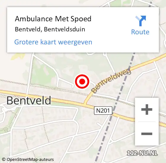 Locatie op kaart van de 112 melding: Ambulance Met Spoed Naar Bentveld, Bentveldsduin op 21 december 2021 23:24