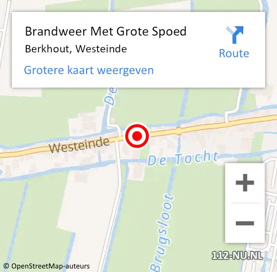 Locatie op kaart van de 112 melding: Brandweer Met Grote Spoed Naar Berkhout, Westeinde op 21 december 2021 23:39