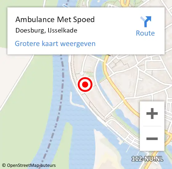 Locatie op kaart van de 112 melding: Ambulance Met Spoed Naar Doesburg, IJsselkade op 22 december 2021 01:08