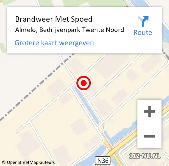 Locatie op kaart van de 112 melding: Brandweer Met Spoed Naar Almelo, Bedrijvenpark Twente Noord op 22 december 2021 01:50