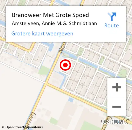 Locatie op kaart van de 112 melding: Brandweer Met Grote Spoed Naar Amstelveen, Annie M.G. Schmidtlaan op 22 december 2021 03:07