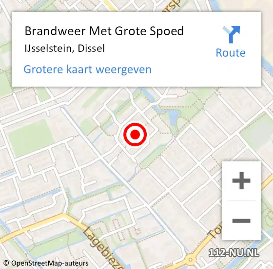 Locatie op kaart van de 112 melding: Brandweer Met Grote Spoed Naar IJsselstein, Dissel op 22 december 2021 03:08