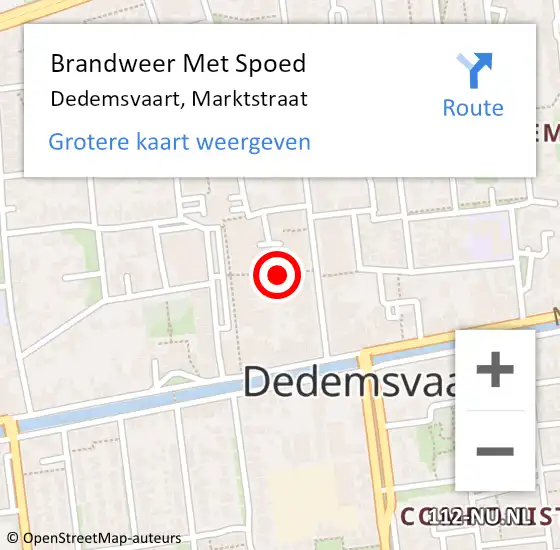 Locatie op kaart van de 112 melding: Brandweer Met Spoed Naar Dedemsvaart, Marktstraat op 22 december 2021 03:12