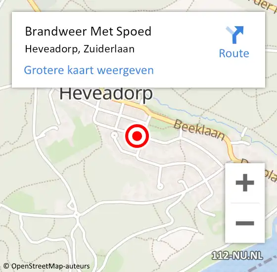 Locatie op kaart van de 112 melding: Brandweer Met Spoed Naar Heveadorp, Zuiderlaan op 22 december 2021 05:14