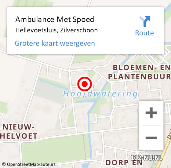 Locatie op kaart van de 112 melding: Ambulance Met Spoed Naar Hellevoetsluis, Zilverschoon op 22 december 2021 07:25