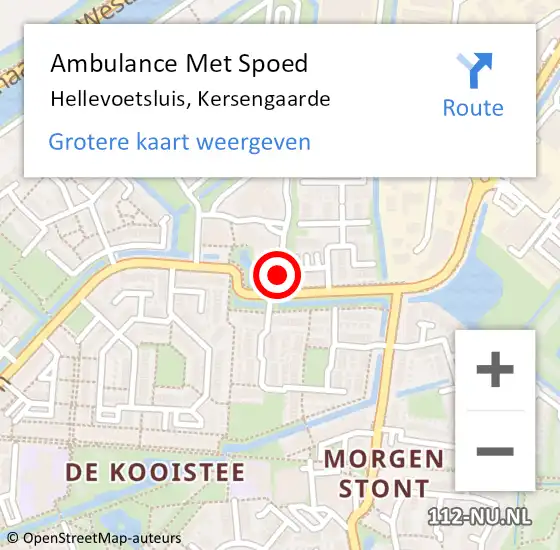 Locatie op kaart van de 112 melding: Ambulance Met Spoed Naar Hellevoetsluis, Kersengaarde op 22 december 2021 07:40