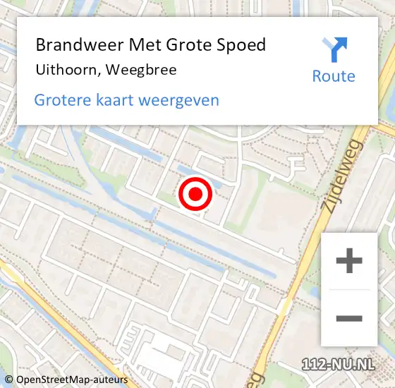 Locatie op kaart van de 112 melding: Brandweer Met Grote Spoed Naar Uithoorn, Weegbree op 22 december 2021 08:29