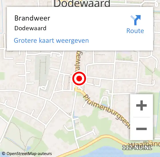 Locatie op kaart van de 112 melding: Brandweer Dodewaard op 22 december 2021 08:56