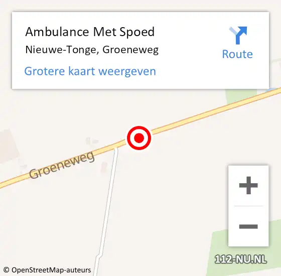 Locatie op kaart van de 112 melding: Ambulance Met Spoed Naar Nieuwe-Tonge, Groeneweg op 22 december 2021 09:00