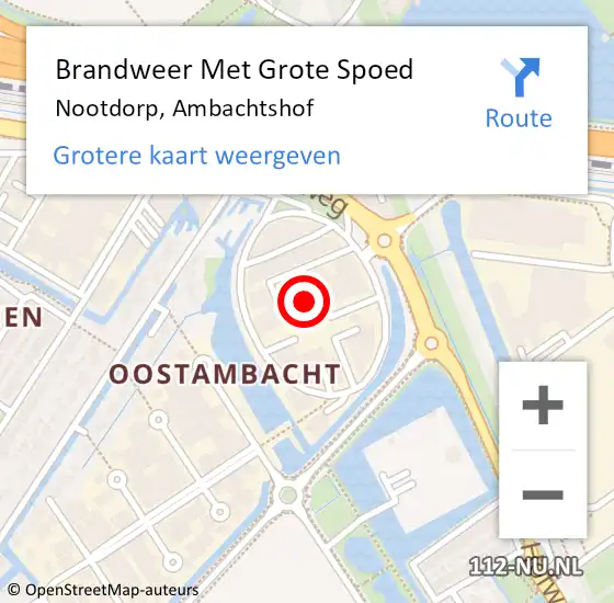 Locatie op kaart van de 112 melding: Brandweer Met Grote Spoed Naar Nootdorp, Ambachtshof op 22 december 2021 09:11