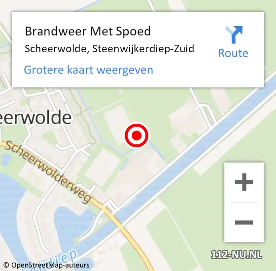 Locatie op kaart van de 112 melding: Brandweer Met Spoed Naar Scheerwolde, Steenwijkerdiep-Zuid op 22 december 2021 09:32