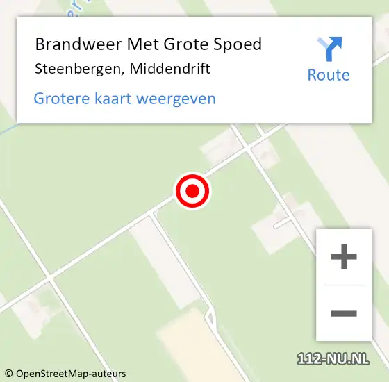 Locatie op kaart van de 112 melding: Brandweer Met Grote Spoed Naar Steenbergen, Middendrift op 22 december 2021 09:35