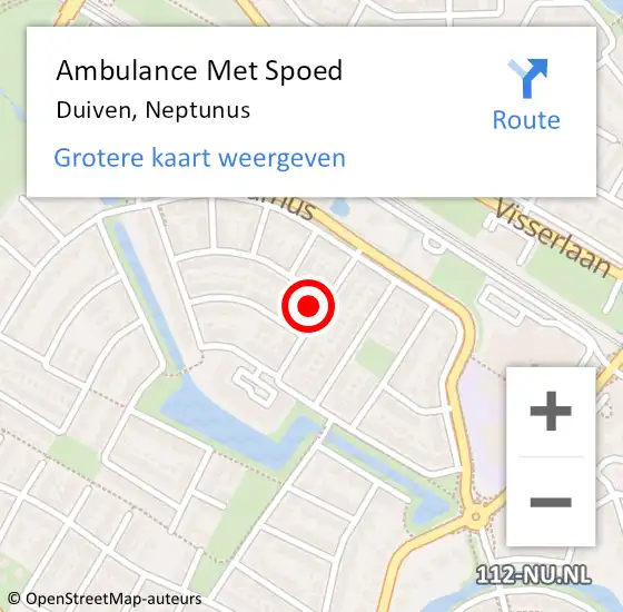 Locatie op kaart van de 112 melding: Ambulance Met Spoed Naar Duiven, Neptunus op 22 december 2021 09:45