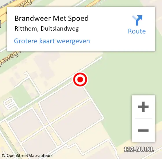 Locatie op kaart van de 112 melding: Brandweer Met Spoed Naar Ritthem, Duitslandweg op 22 december 2021 10:14