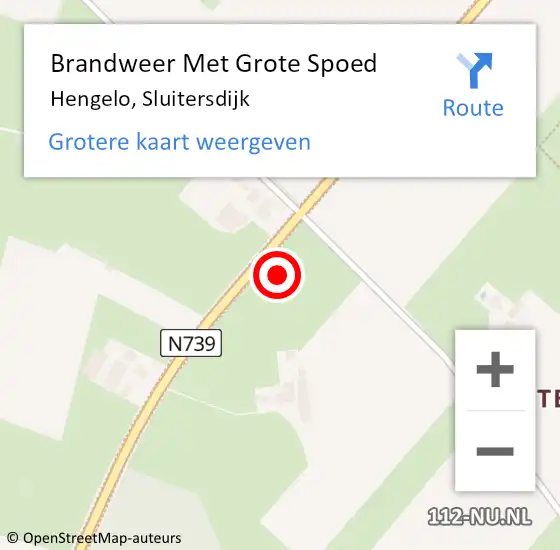 Locatie op kaart van de 112 melding: Brandweer Met Grote Spoed Naar Hengelo, Sluitersdijk op 22 december 2021 10:49