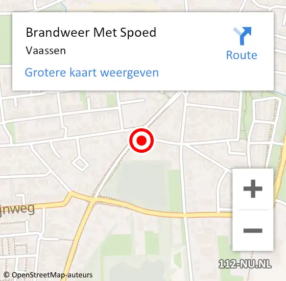 Locatie op kaart van de 112 melding: Brandweer Met Spoed Naar Vaassen op 22 december 2021 11:05